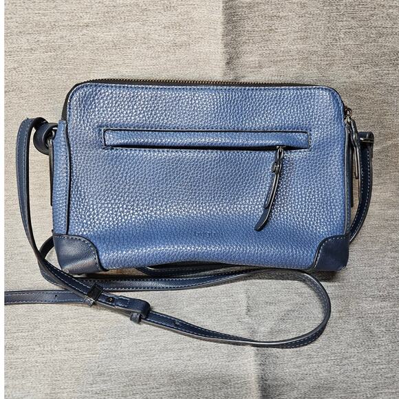 Bugatti Handbags - Bugatti Womens Dark Blue/Black Faux Leather Crossbody Bag EUC
